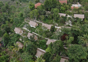 Overview of cottages at the Mesare Resort, Nusa Penida